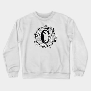 Black & White C Initial Crewneck Sweatshirt